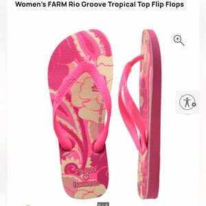 NWT Havaianas x Farm to Rio Women's Pink Tropical Sandals